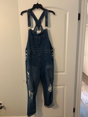 Celebrity Pink Medium Blue Denim Overalls